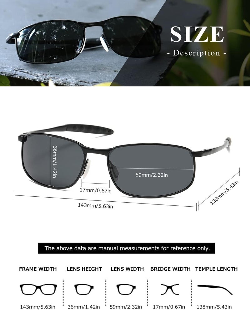 AEVOGUE Polarized Sunglasses For Men Rectangle Metal Frame Retro Sun Glasses AE0395 - Image 5